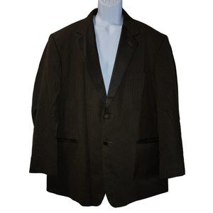 Men's Stephen Geoffrey 100 Super Fine Wool Brown Striped Blazer Tux Jacket 48R